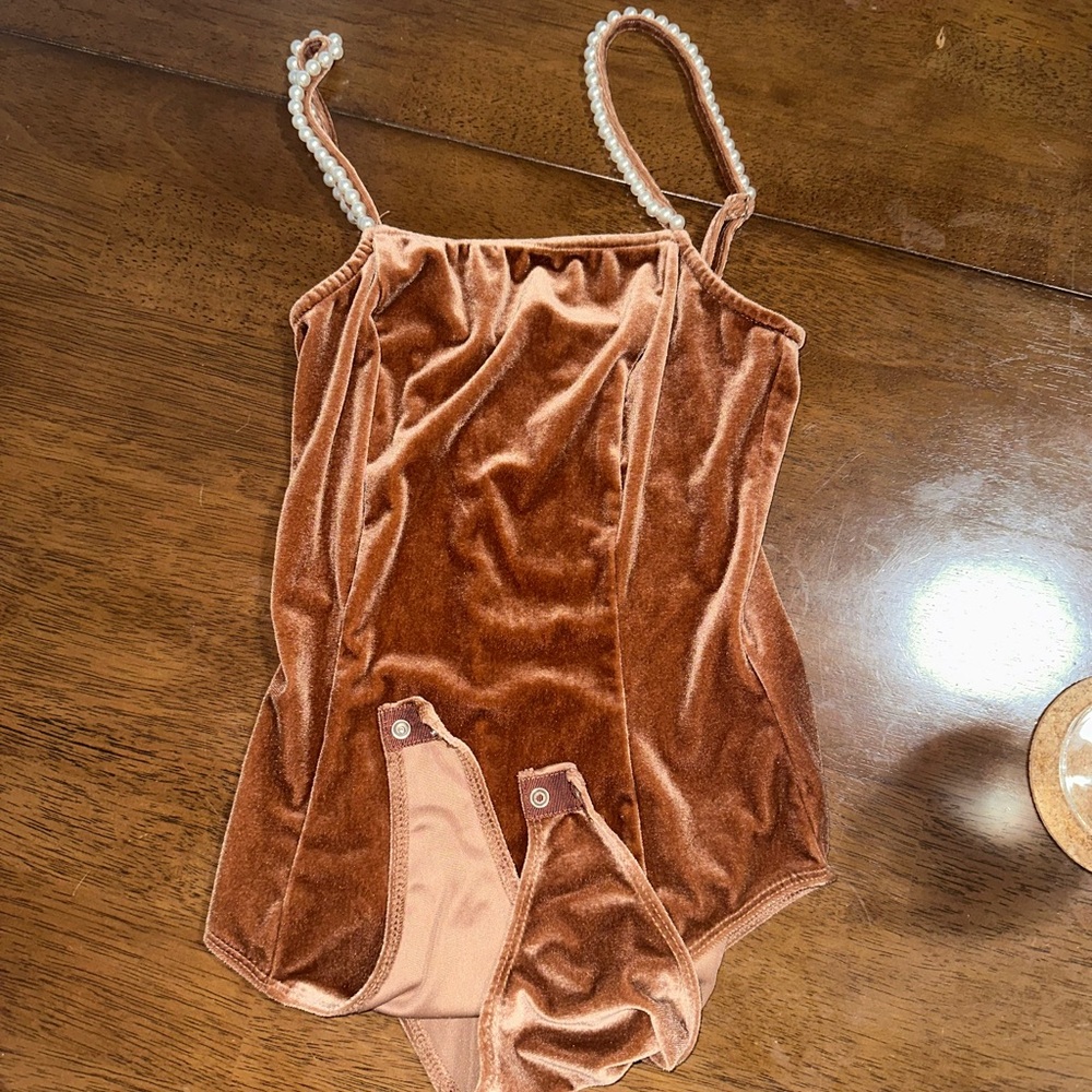 Velvet Forever 21 Pearl Bodysuit